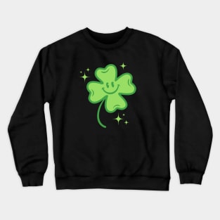 Cute four leaf lucky clover in retro style Crewneck Sweatshirt